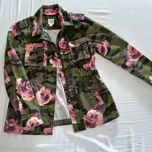 Floral Camo Shirt Jacket